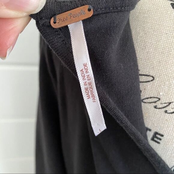 Free People Lady In Waiting Black Embroidered Metallic Bodycon Mini Dress Large - Picture 14 of 16